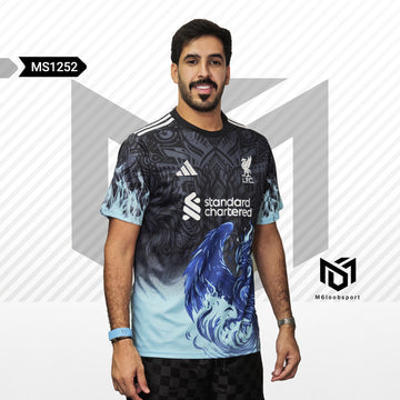 Liverpool 25/26 Black And Blue T-shirts  (Fans jersey)