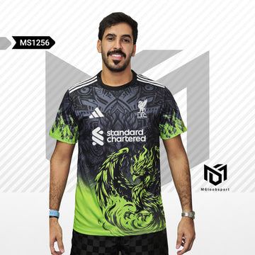 Liverpool 25/26 Black And green T-shirts  (Fans jersey)