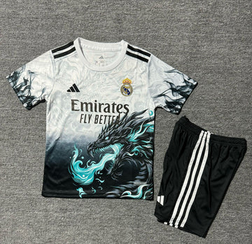 Real Madrid 25/26 Kids Dragon White/Black Set