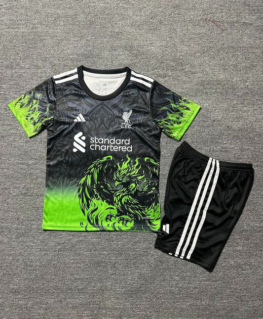 Liverpool 25/26 Kids Dragon Green/Black Set